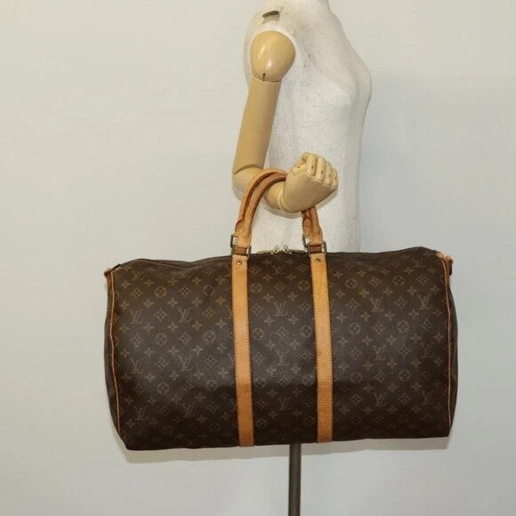 LOUIS VUITTON Monogram Keepall Bandouliere 55 Boston Bag M41414 LV Auth 137835 - Picture 1 of 16